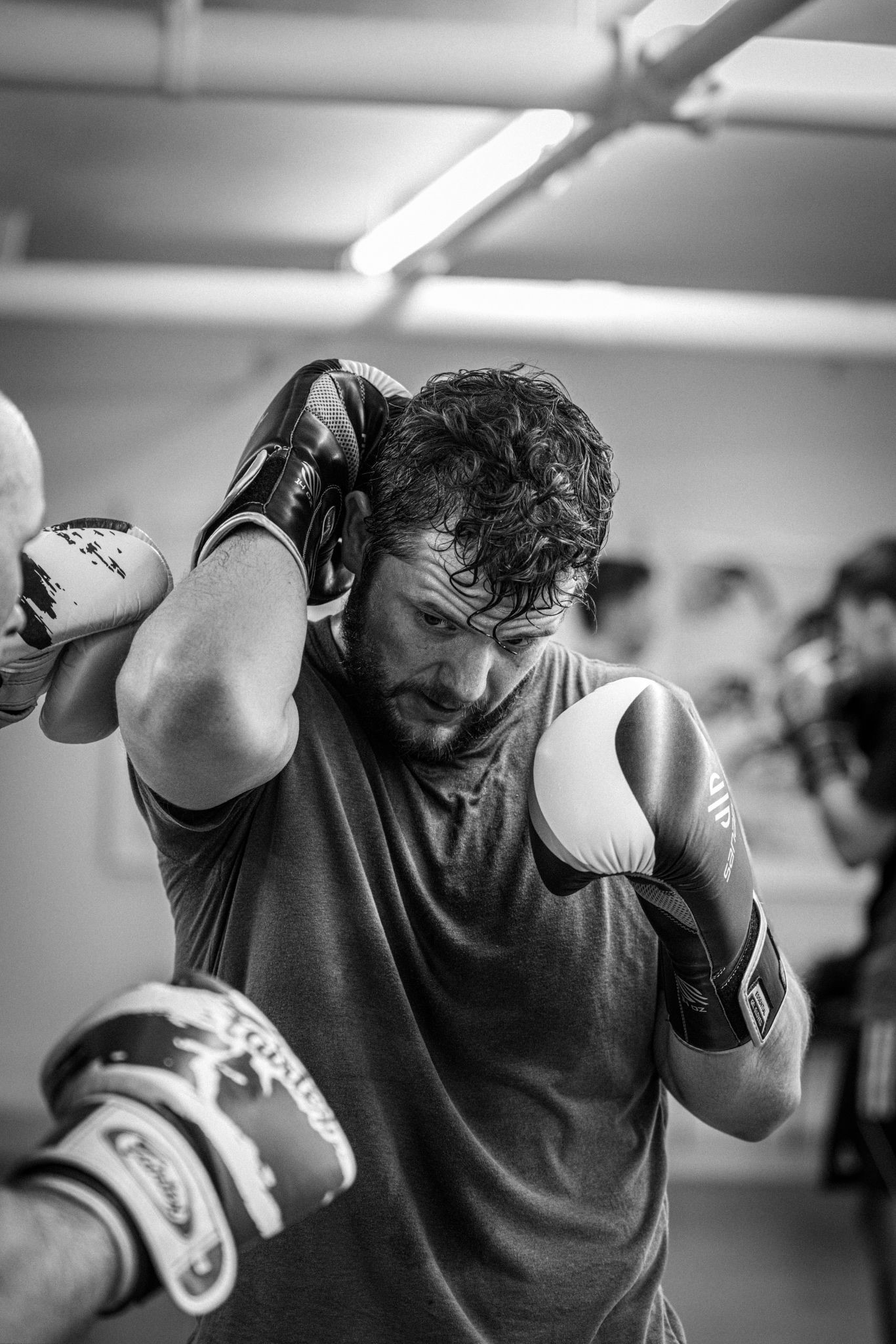 Muay Thai training session showing proper technique